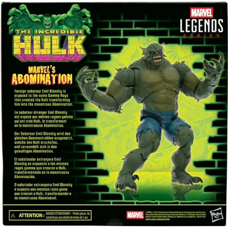 Marvel Legends Series Marvel's Abomination, 15 cm actionfigur mit 20 Bewegungspunkten und 2 austauschbaren Kopfformen, inspirierte von Hulk Comics – Bild 4