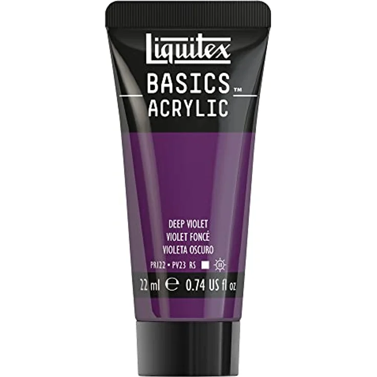 Liquitex Basics Acrylfarbe Dunkelviolett, 22 ml Tube, lichtecht, mittlere Viskosität, seidenglänzend, monopigmentiert, Archivqualität – Bild 1