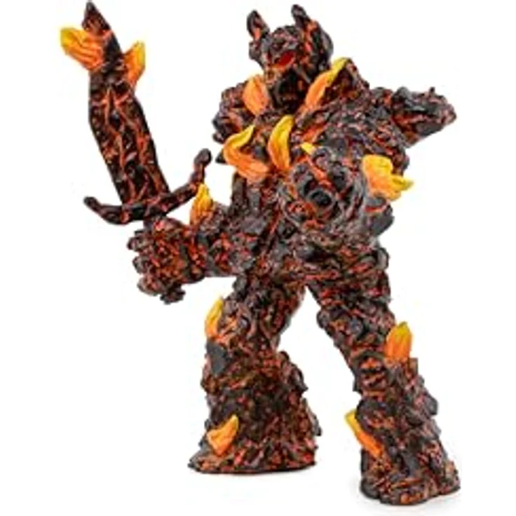 Papo Deutschland GmbH Feuer-Golem 5, detailreiche Sammelfigur in Schwarz und Orange, 15 cm mit Waffe – Bild 8