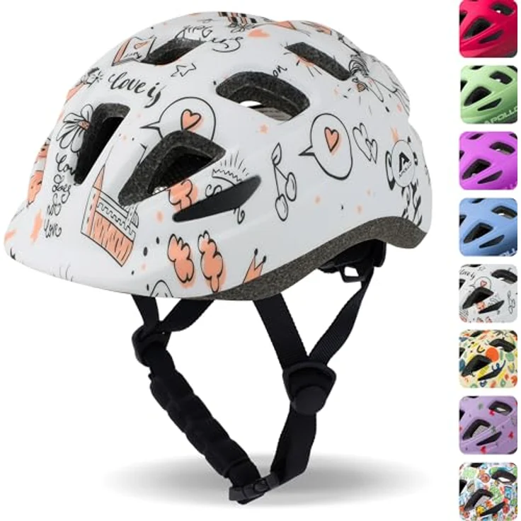 Apollo Kinder Fahrradhelm, Multisport Helm für Mädchen & Jungen, verstellbar ab 3 Jahre, Reflektor & Belüftung, Größen S-M, trendige Farben – Bild 2
