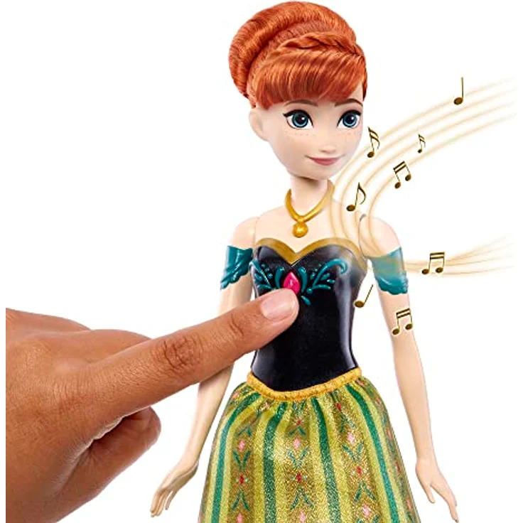 Disney Frozen - Anna Heute, zum ersten Mal, Puppe mit exklusivem Look, singt Heute, zum ersten Mal aus dem Film, Spielzeug für Kinder 3+ Jahre, HMG42 – Bild 3