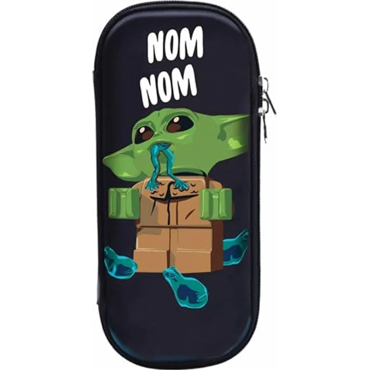 IQ Lego Star Wars Mandalorian Federmäppchen Grogu – Geformtes Etui mit Reißverschluss, Hartschale, Innenfächern, 22,5 x 10,2 x 4,2 cm, für Kinder ab 6 Jahren – Bild 1