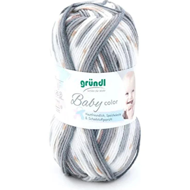 Gründl 3457-08 Garn, 70% Polyacryl 30% Polyamid, beigebraun grau weiß rehbraun multicolor, 1 x 50 g, 50 Gram – Bild 1