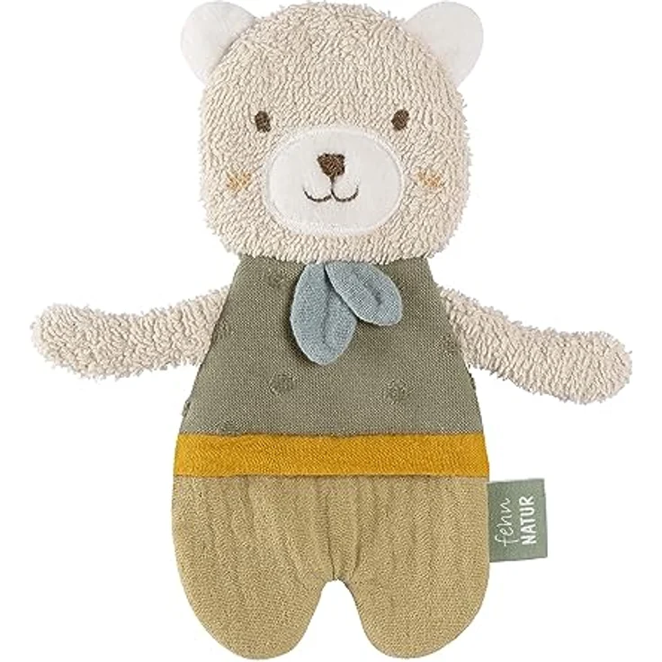 BABY FEHN fehnNATUR Crinkle Bear Rassel, Plüschspielzeug zur Förderung der Sinne, ideal für kleine Hände – Bild 1
