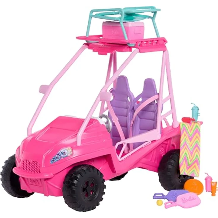 Barbie Strand-Buggy, Barbie Mysteries: Mission Strand, pink, mit Zubehör für 4 Puppen – Bild 1