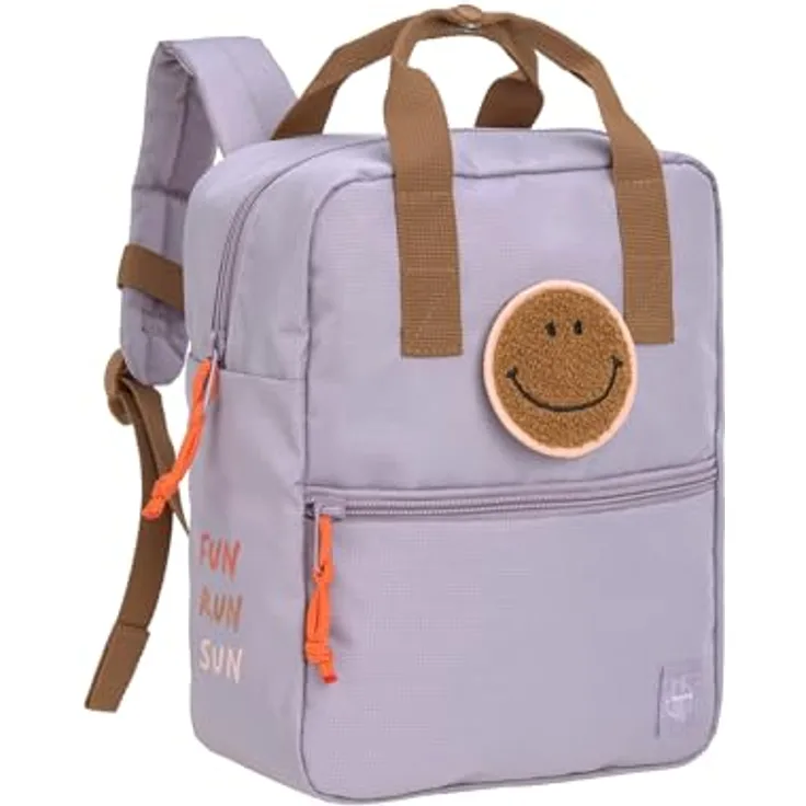 LÄSSIG Kinderrucksack Mini Square Backpack Lilac, 27 cm, 7 Liter, ab 3 Jahre, wasserabweisend, mit individuell anpassbaren Schultergurten
