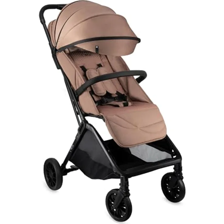 MoMi Kinderwagen ANDREA, Buggy mit automatischem Faltsystem, 5-Punkt-Sicherheitsgurt, Getränkehalter, Einkaufskorb, Zwillingsfunktion, bis 22 kg, inkl. Insekten- und Regenschutz, leicht und kompakt