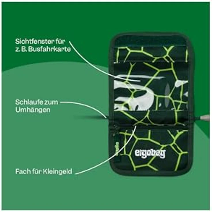 ergobag Geldbörse Brustbeutel (Portemonnaie) für Kinder, organisiert und griffbereit in Blau – Bild 2