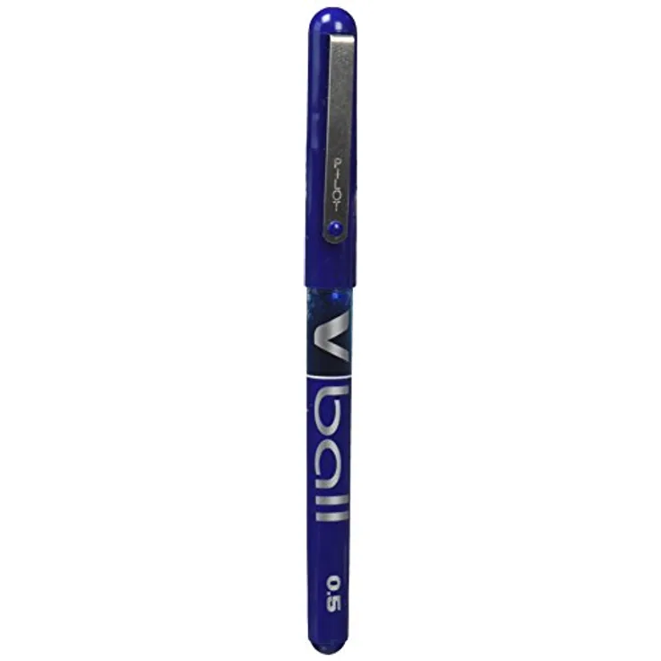 Pilot VBall, Tintenroller mit transparentem Schaft, Metallclip und sichtbarem Tintenstand, blau