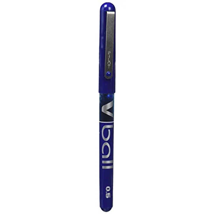 Pilot VBall, Tintenroller mit transparentem Schaft, Metallclip und sichtbarem Tintenstand, blau – Bild 1