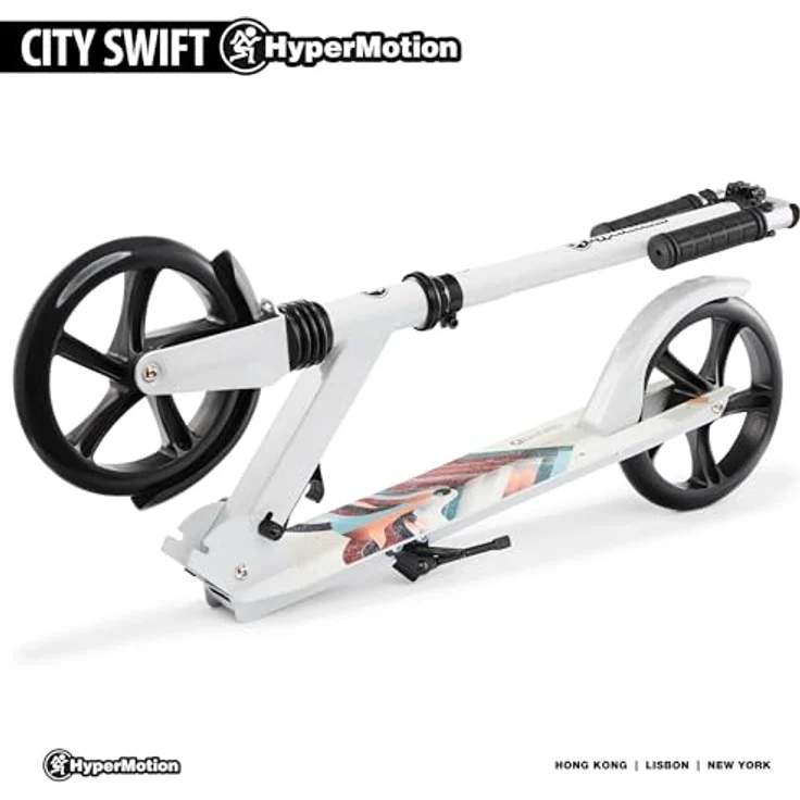 HyperMotion CITY SWIFT Winter Fox - Zweirädriger Roller für junge Erwachsene mit Stoßdämpfer - 100kg, hellgrau – Bild 7