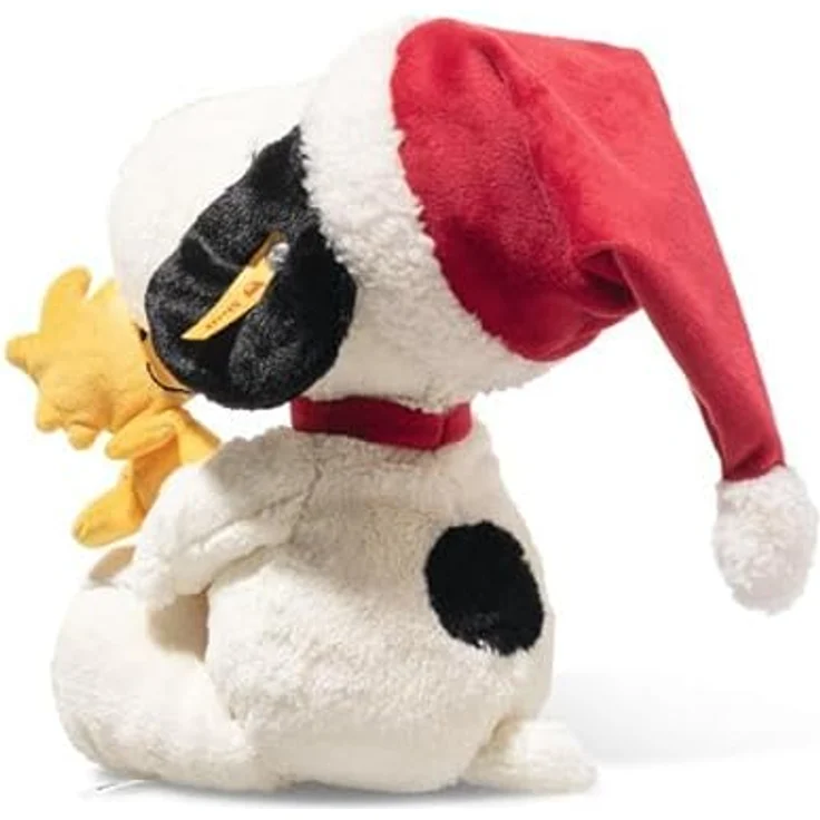 Steiff Snoopy mit Woodstock, limitierte Weihnachtsedition 2024/2025, 30 cm, rote Nikolausmütze, hochwertiger Plüsch, maschinenwaschbar – Bild 2