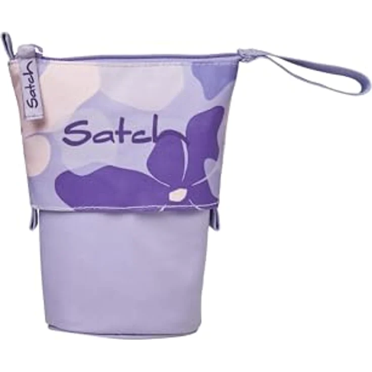 satch Pencil Slider extra groß inkl. Trennfach Reißverschlussfach Stiftehalter Geodreieck Sichtfenster für Stundenplan Lilac Blossom - Lila – Bild 1