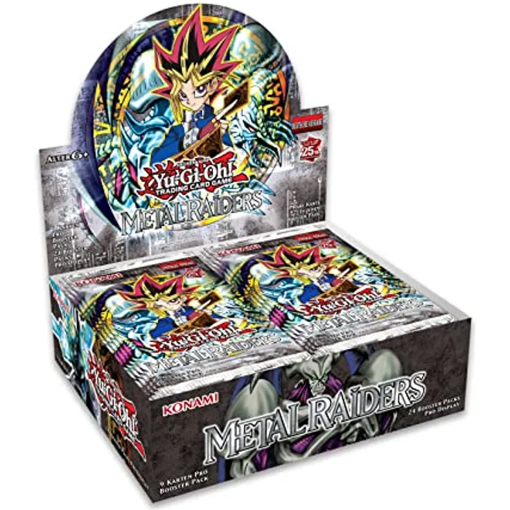 Yu-Gi-Oh! TRADING CARD GAME Metal Raiders Display-Deutsche Ausgabe, 25th Anniversary Edition, Sammelkarten Booster-Set mit mächtigen Fallenkarten