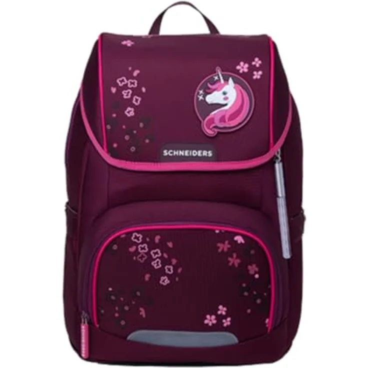 Schneiders Vienna Schulranzen Ergojet Floral Fantasy, ergonomische Schultasche aus 100% recycelten PET-Flaschen, 21 Liter, inklusive LED-Leuchtstab und Sportbeutel – Bild 2