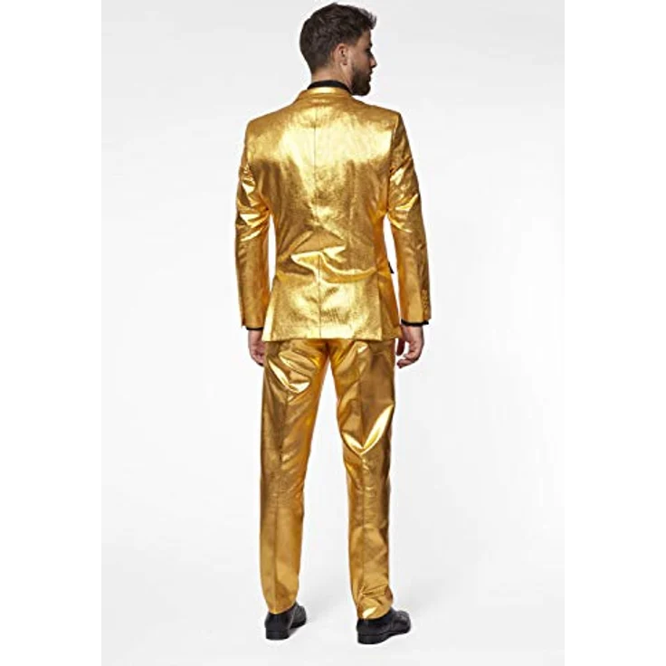 OppoSuits Groovy Gold, Slim-Fit Anzug mit Jacket, Hose und Krawatte, gold – Bild 2