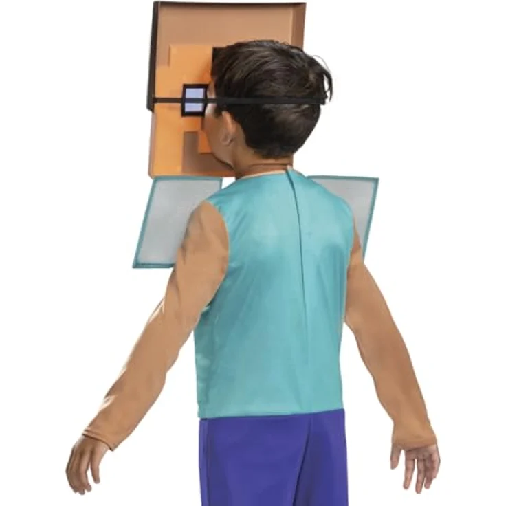 Minecraft Steve Kinderkostüm, Offiziell lizenziert von Disguise, Bequeme Passform und detailliertes Design, Größe S (4 bis 6 Jahre) – Bild 5