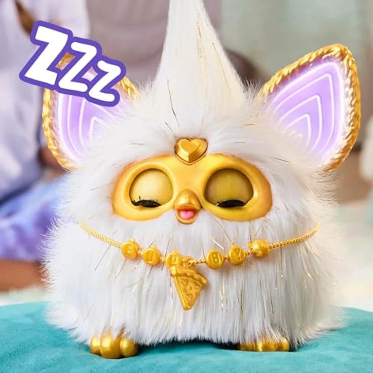 Hasbro Furby Gold Glam, interaktives Funktionsplüschspielzeug mit 5 Modi und über 600 Sätzen, gold – Bild 5