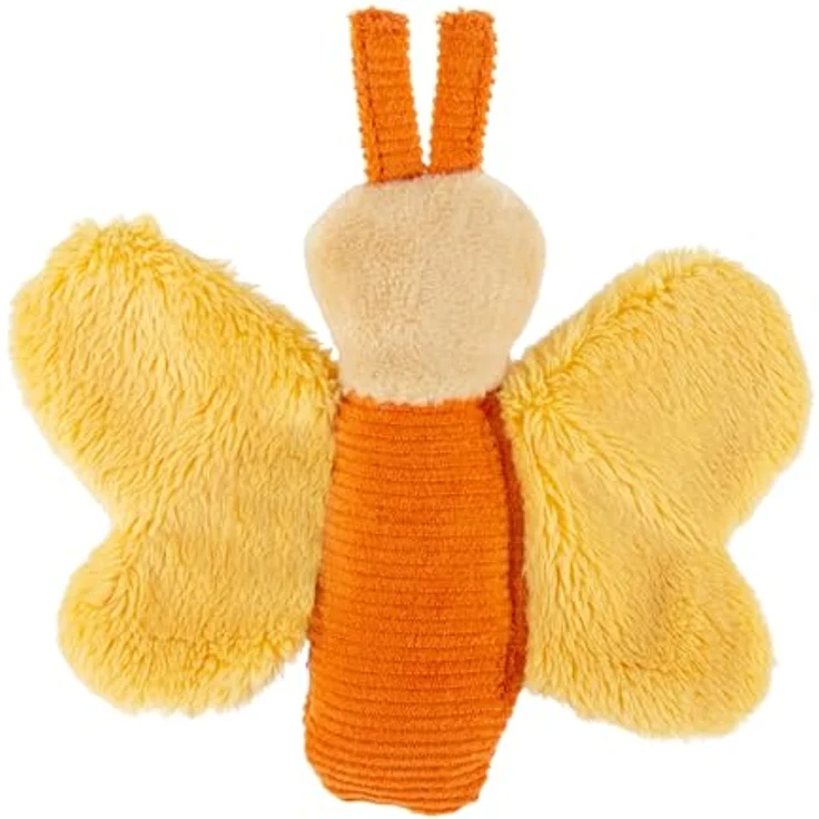 Sigikid Greifspielzeug Red Stars Schmetterling, gelb-orange, mit Knisterfolie, 9 cm, waschbar bei 30 °C – Bild 2