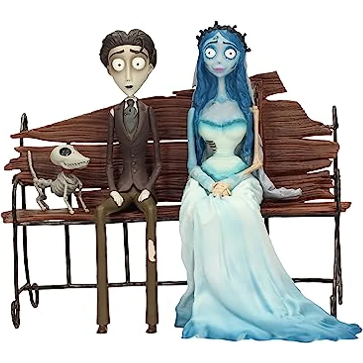 SD TOYS Corpse Bride Set Braut Cadaver, Victor Van Dort und Emily, Figur, Maßstab 1/10, Mehrfarbig (SDTWRN89688) - Detailgetreue Korallenfigur, ideal für Sammler und Fans des Tim Burton-Universums, Jubiläumsedition