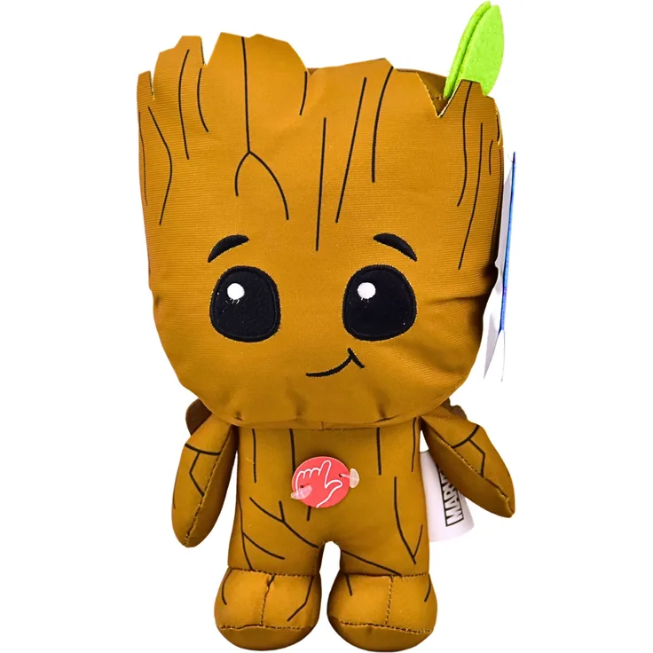 MARVEL Plüschfigur Groot Guardians of Galaxy 27 cm mit Geräuschfunktion - Kinder Plüschfigur, nachhaltig aus recyceltem Material, Marvel Fans geeignet