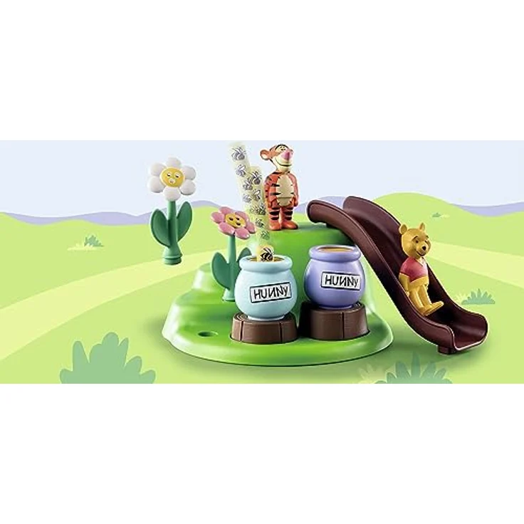 PLAYMOBIL 71317 1.2.3 & Disney: Winnies Tiggers Bienengarten Spielset, mit Bienenhüpfstäben und Steckblumen, mehrfarbig – Bild 7