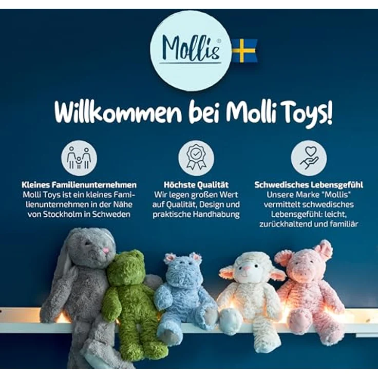Mollis Kuscheltier - Kuschelhund - 30 cm - Berner Sennen - Weiches Plüschtier für Kinder und Babys – Bild 5