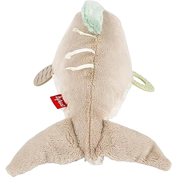 sigikid Aktiv-Delfin, Kuscheltier in Gelb mit abwechslungsreichen Spielmöglichkeiten – Bild 3