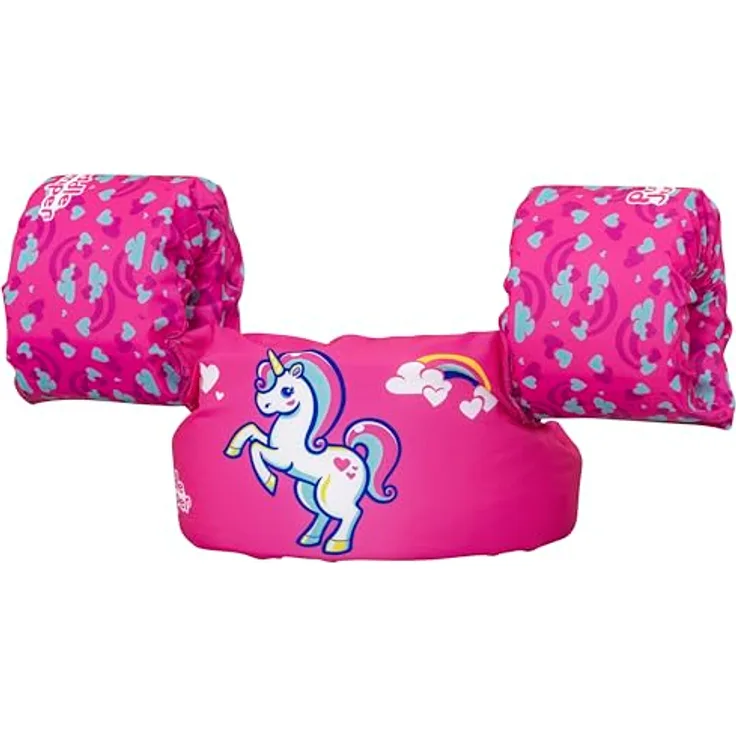 Bestway Puddle Jumper Deluxe Kinder Schwimmweste, Einhorn-Design mit sicherer Passform und Schaumstoff-Pads für Komfort, 2-6 Jahre