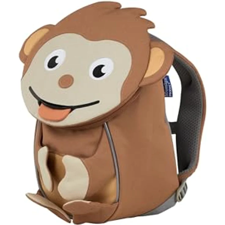 Affenzahn Kleiner Freund Kindergarten-Rucksack, ergonomisch, reflektierend, mit Ziehzunge und Namensschild, für 1-3 Jährige, Braun – Bild 4