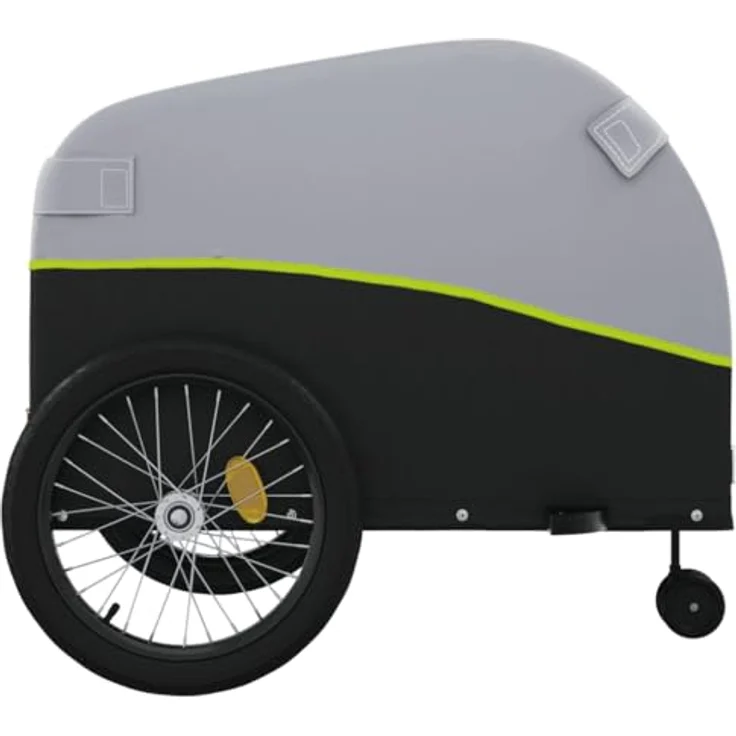vidaXL Fahrradkinderanhänger Fahrradanhänger Schwarz und Grün 45 kg Eisen, Robustes Material, Praktisches Design, Maximale Tragfähigkeit – Bild 9