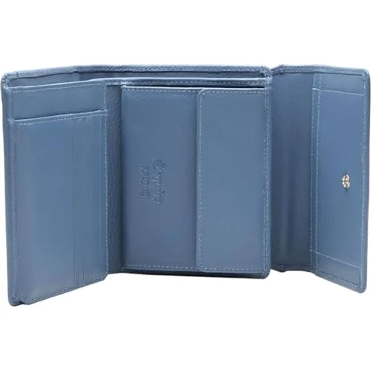 Esquire Viktoria Geldbörse RFID, Leder Kinderportemonnaie in taubenblau, 12 cm x 9 cm x 1.5 cm – Bild 2
