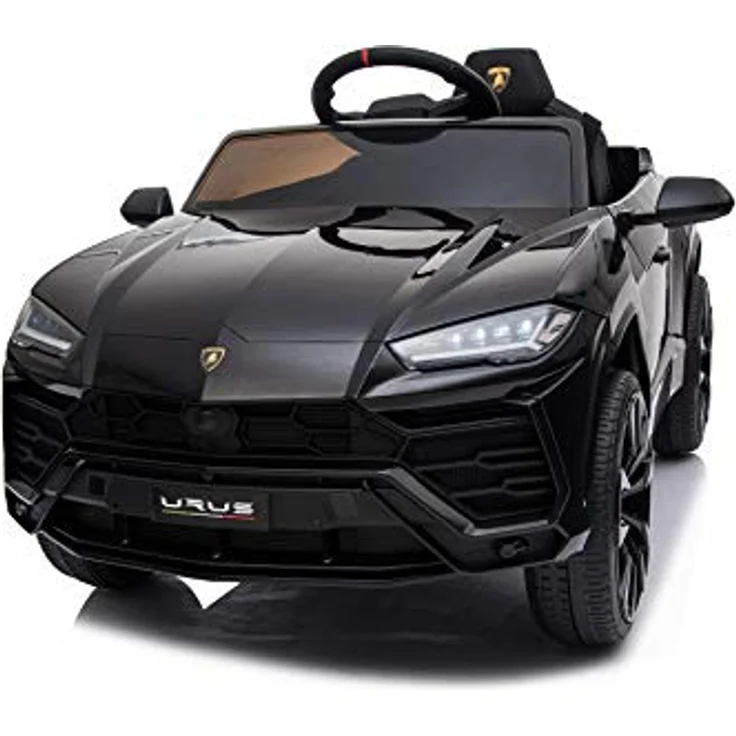 FINOOS Lambo Urus Elektroauto für Kinder, Originallizenz, Batterie, vertikal öffnende Türen, 2 Motoren, 12-V-Batterie, 2,4-GHz-Fernsteuerung, 1 bis 4 Jahre, Schwarz – Bild 2