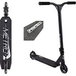 Longway Metro Stunt-Scooter H=79cm Trick Park Tret-Roller schwarz + Fantic26 Sticker + Griptape, leichter Alu-Bau und 110mm Rollen