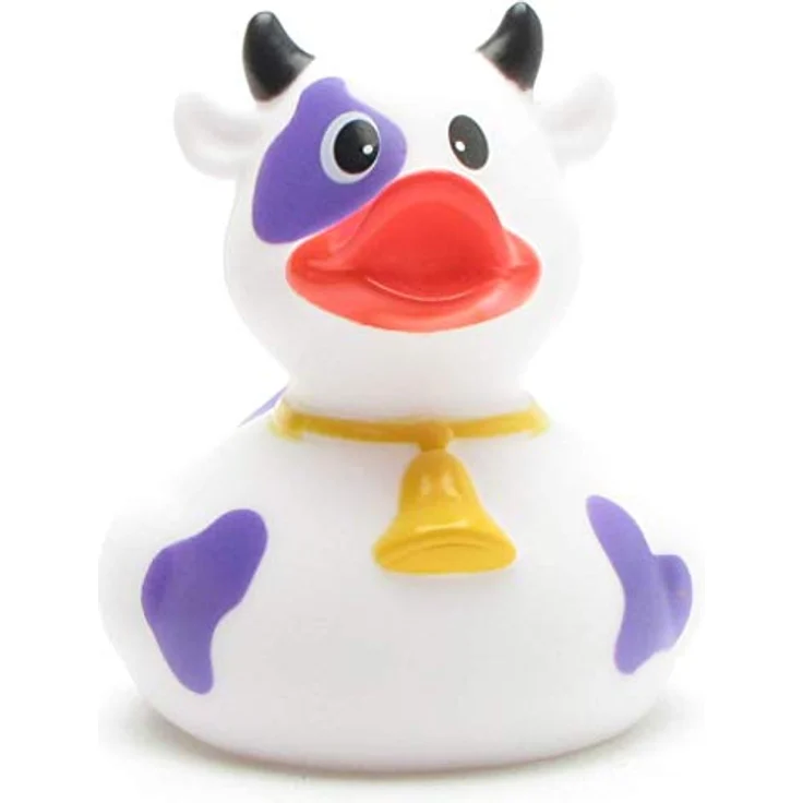 Duckshop Badeente - personalisierbar (Kuh lila) mit eigenem Wunschtext, 8 cm groß, Vinyl – Bild 5