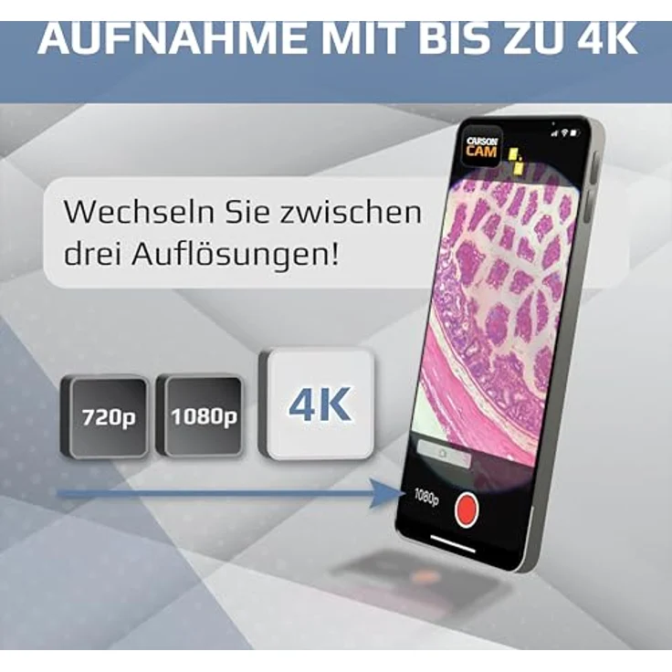 CARSON MicroBrite Pro MM-350, Taschenmikroskop mit 60-120x Vergrößerung und LED-Beleuchtung, inkl. Smartphone-Adapterclip – Bild 8