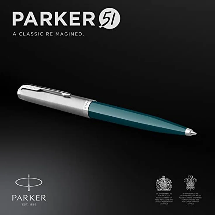 Parker 51 Teal C.C. M, Kugelschreiber aus Edelharz in Teal Blue mit ikonischer Feder – Bild 2