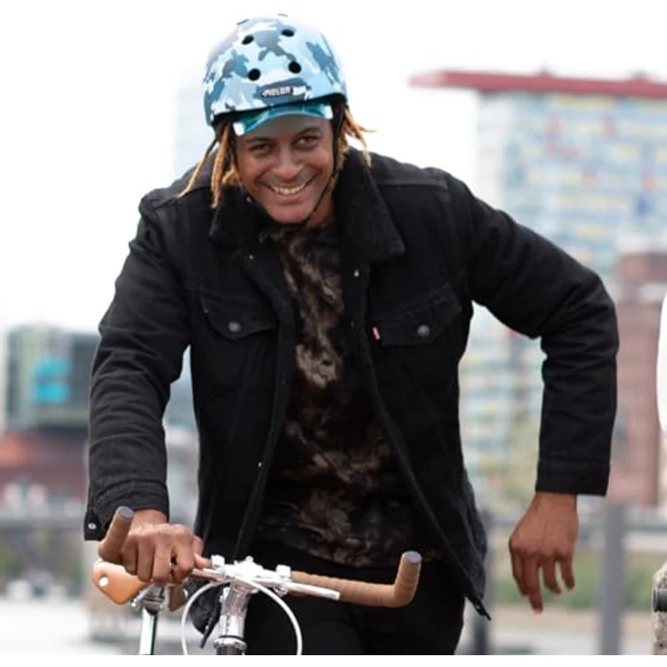 Melon Fahrradhelm »Camouflage Blue« | Leichter & sicherer urbaner Cityhelm mit Magnetverschluss in blau – Bild 2