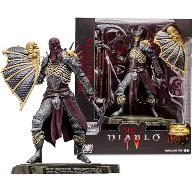 McFarlane Diablo 4 Actionfigur Necromancer, 15 cm, detaillierte und bewegliche Sammelfigur mit Base in Fensterbox – Bild 1