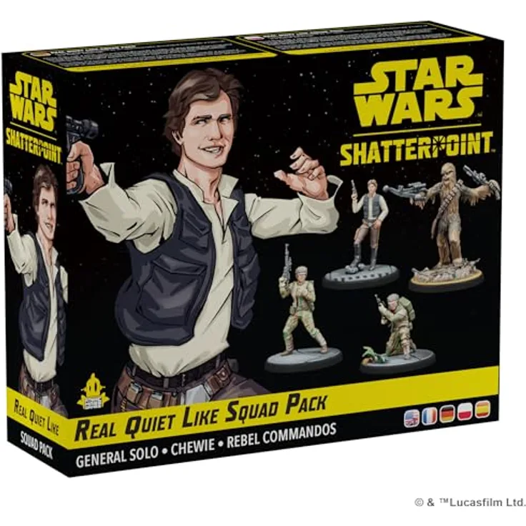 Atomic Mass Games AMGD1027 - Star Wars: Shatterpoint - Real Quiet Like Squad Pack, Erweiterung mit Han Solo, Chewbacca und Rebel Commando Einheiten für 2 Spieler, ab 14 Jahren