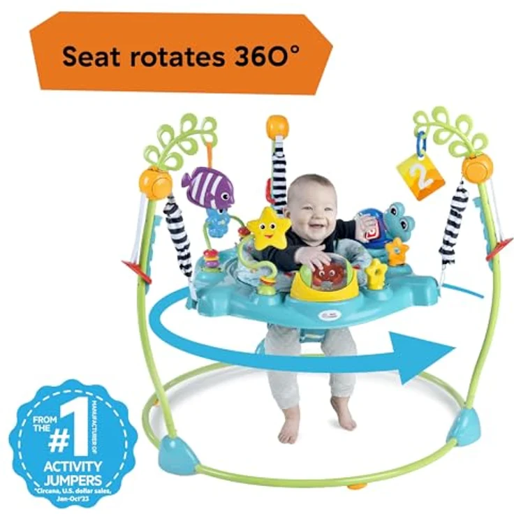 Baby Einstein Curiosity Cove™ 2-in-1 Aktivitätshüpfer mit abnehmbarer Schildkröte Neptun, 3 Lernmodi, höhenverstellbar, 360° drehbarer Sitz, geeignet für 6-12 Monate – Bild 3