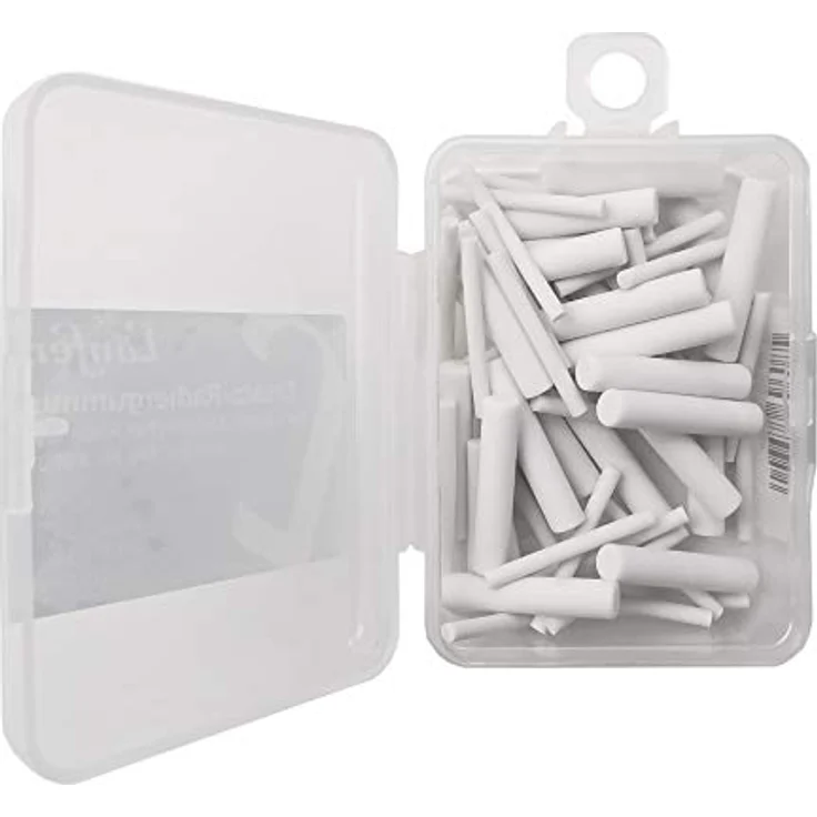 Läufer 69608 Ersatzradierer in 2 Größen für Elektrischer Radiergummi, 25 Stück Ø 2,3 mm und 25 Stück Ø 5 mm, wiederverschließbare Box, für batteriebetriebenen Läufer Radierstift – Bild 2