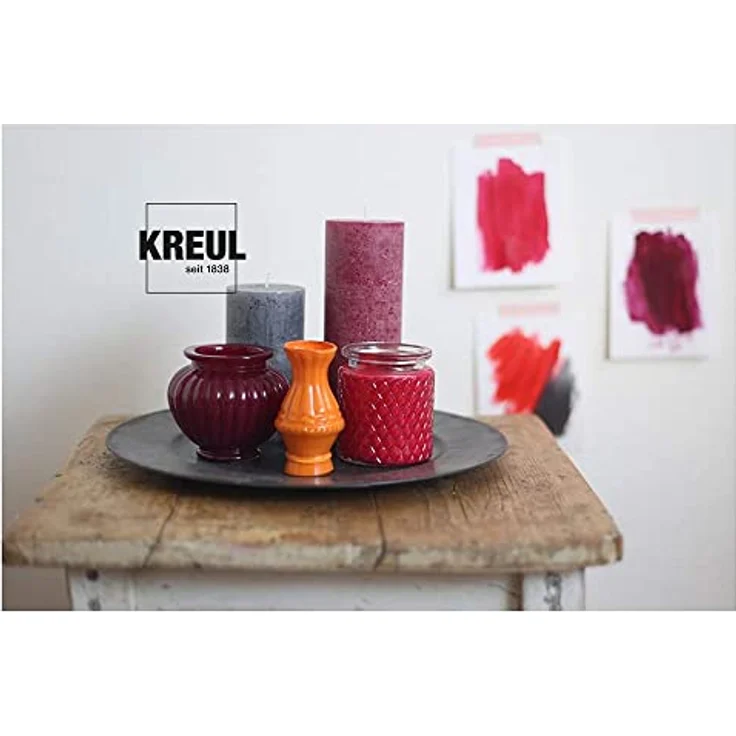 KREUL 79600 Acryl Glanzfarben Set, 6 x 20 ml glänzend-glatte Farben in Gelb, Rot, Himmelblau, Grün, Hellbraun und Schwarz, schnelltrocknend, deckend, auf Wasserbasis – Bild 3