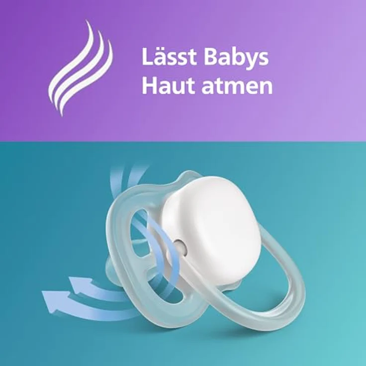 Philips AVENT ultra air Schnuller, leichte und atmungsaktive Schnuller für Babys (6–18 Monate), BPA-frei, 2er-Pack mit Transportbehälter als Sterilisator, Modell SCF085/34 – Bild 2