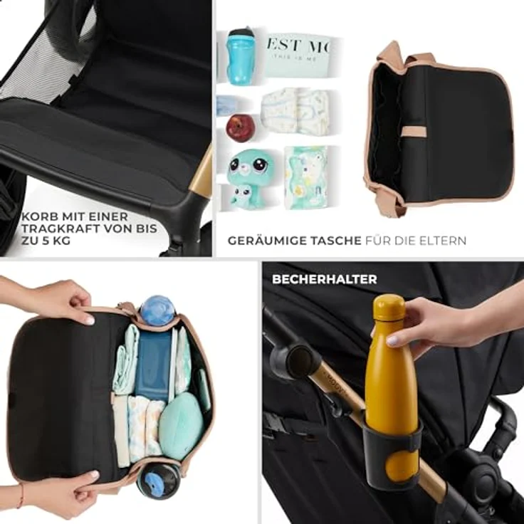 KinderKraft 4in1 Moov 2 Air, multifunktionaler Kinderwagen mit umwandelbarem Sitz, inkl. RWF Mink Pro i-Size Kindersitz und Zubehör – Bild 16