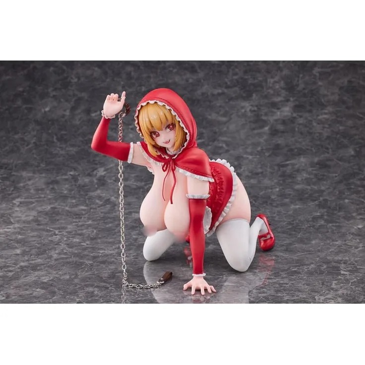 Lovely Original Character PVC Statue 1/5 Little Red Riding Hood And The Wolf Girl, 21 cm, mit Base