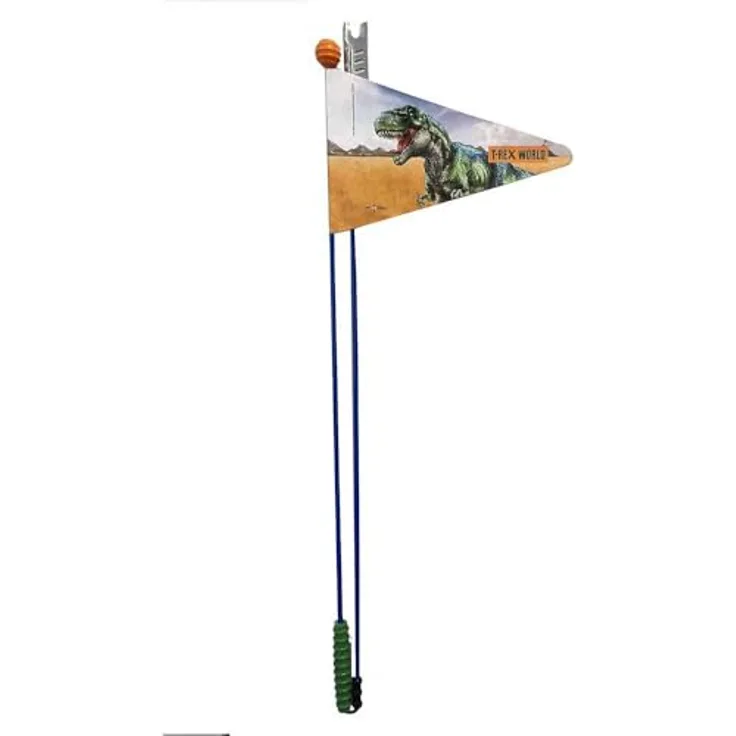 Bike Fashion T-Rex World Wimpel, Mehrfarbig, Einheitsgröße, Langlebiges Kinderfahrradzubehör mit teilbarem Design