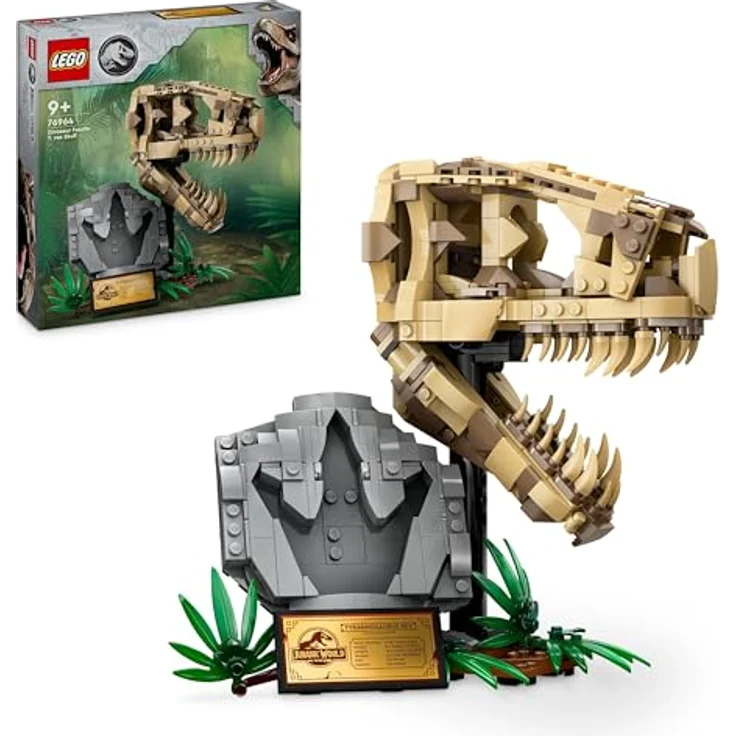 LEGO Jurassic World Dinosaurier-Fossilien: T.-rex-Kopf, Dinosaurier-Spielzeug zum Bauen, Dino-Deko fürs Kinderzimmer, T-Rex-Schädel-Skelett mit Fußabdruck, Geschenk für Jungs und Mädchen 76964 – Bild 1