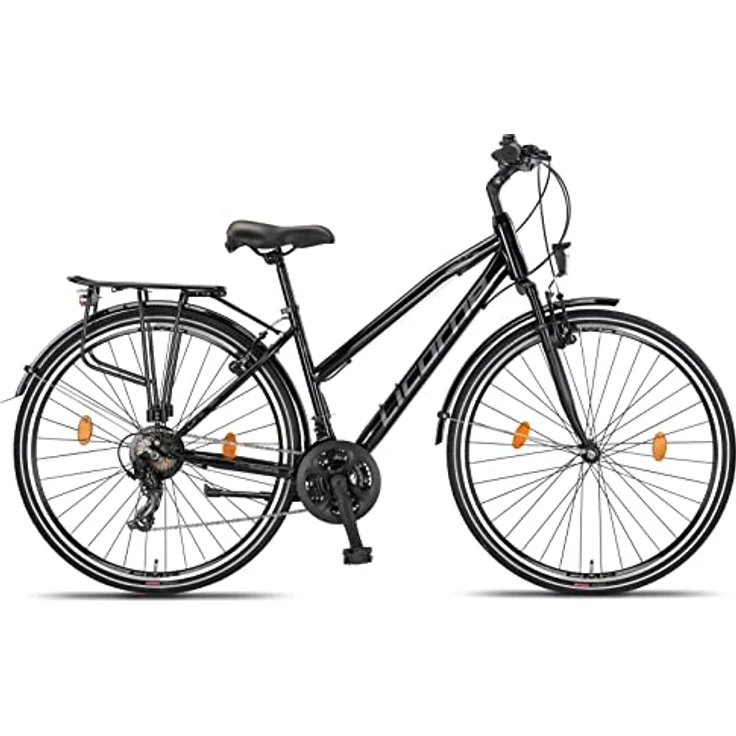 Licorne Bike Premium TrekkingBike in 28 Zoll - Fahrrad für Herren, Jungen, Mädchen und Damen - Shimano 21 Gang-Schaltung - Citybike - Männerfahrrad - L-V-ATB - Schwarz/Grau – Bild 2