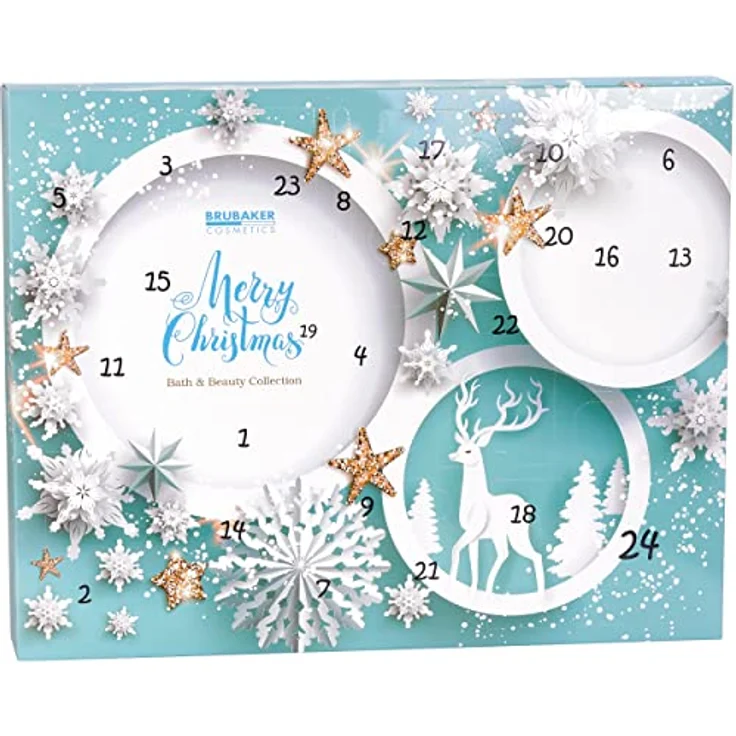 BRUBAKER Adventskalender XXL Beauty Adventskalender 2024 - Mint Blau - 24 x Körperpflege & Spa, Wellness Weihnachtskalender für Frauen und Mädchen – Bild 2